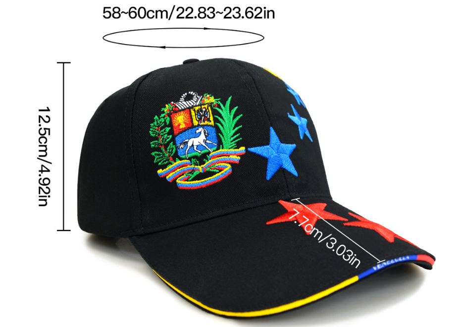 Embroidered Letters Venezuelan Flag Cap