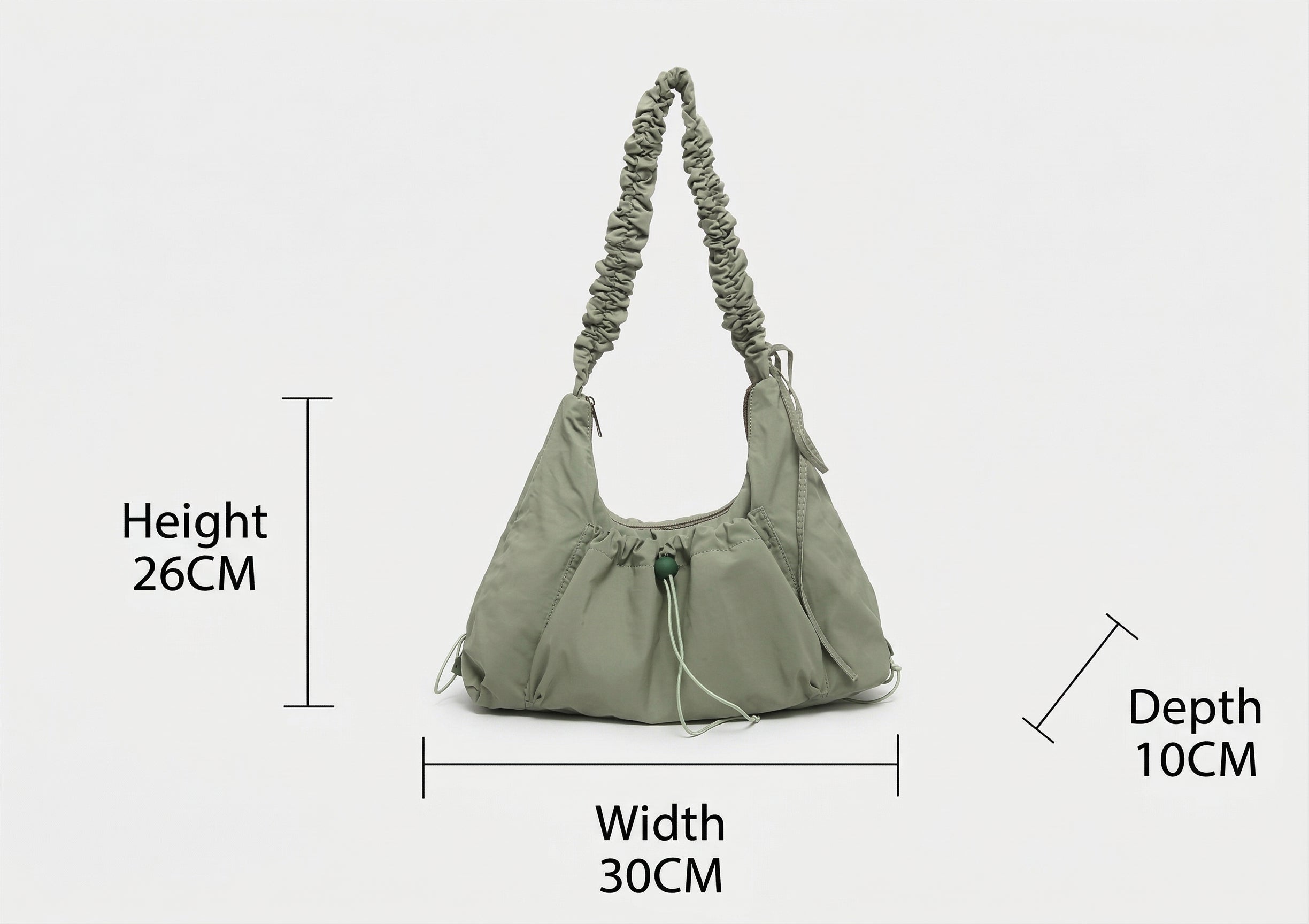 Women Nylon Drawstring Pleated Cloud Bag, Casual Versatile Crossbody Shoulder Bag