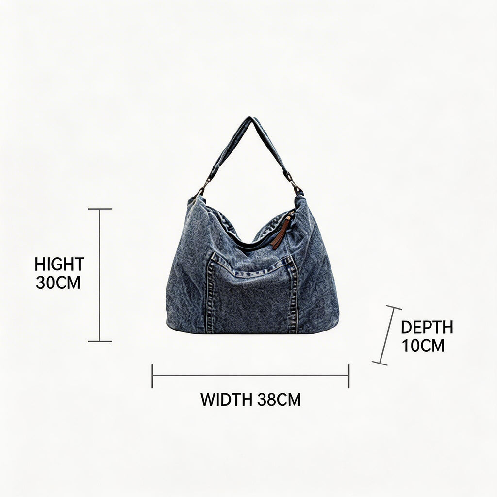 Women Denim Versatile Crossbody Shoulder Tote Bag