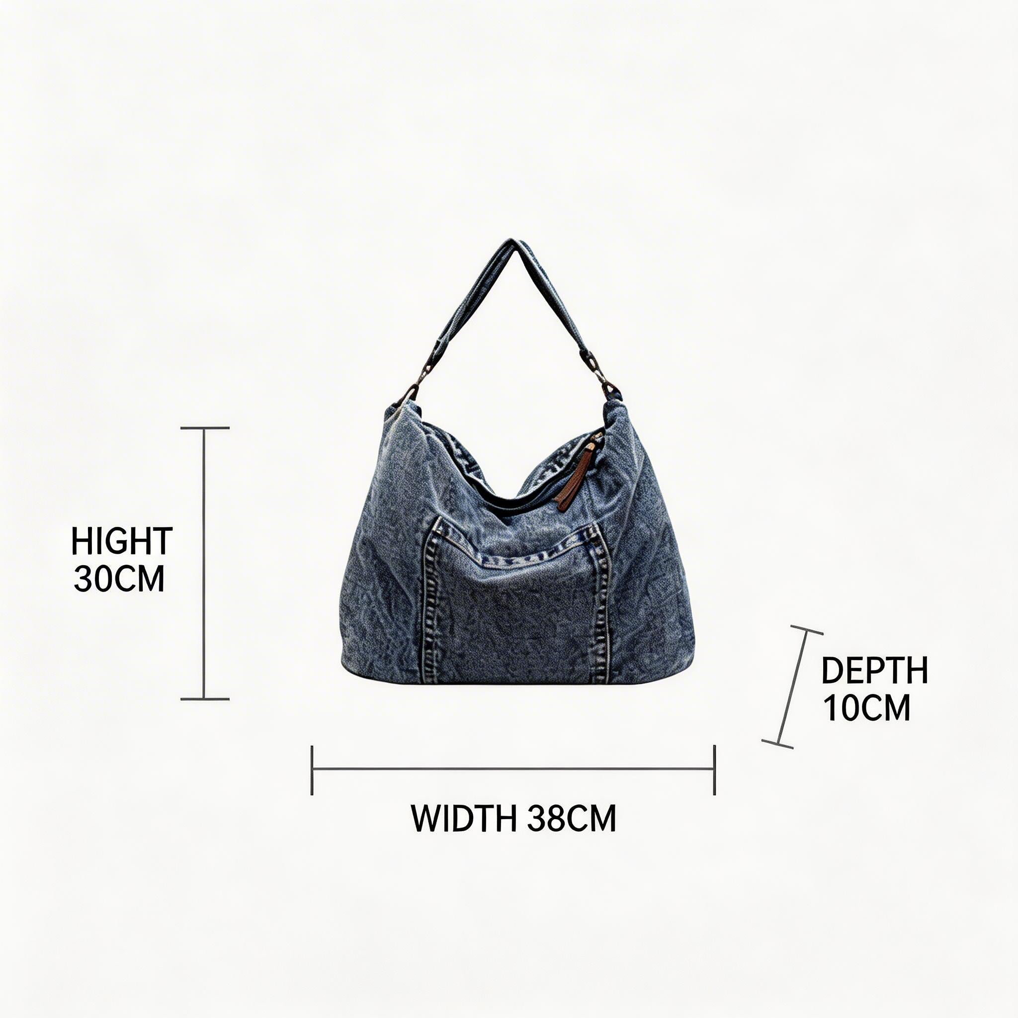 Women Denim Versatile Crossbody Shoulder Tote Bag