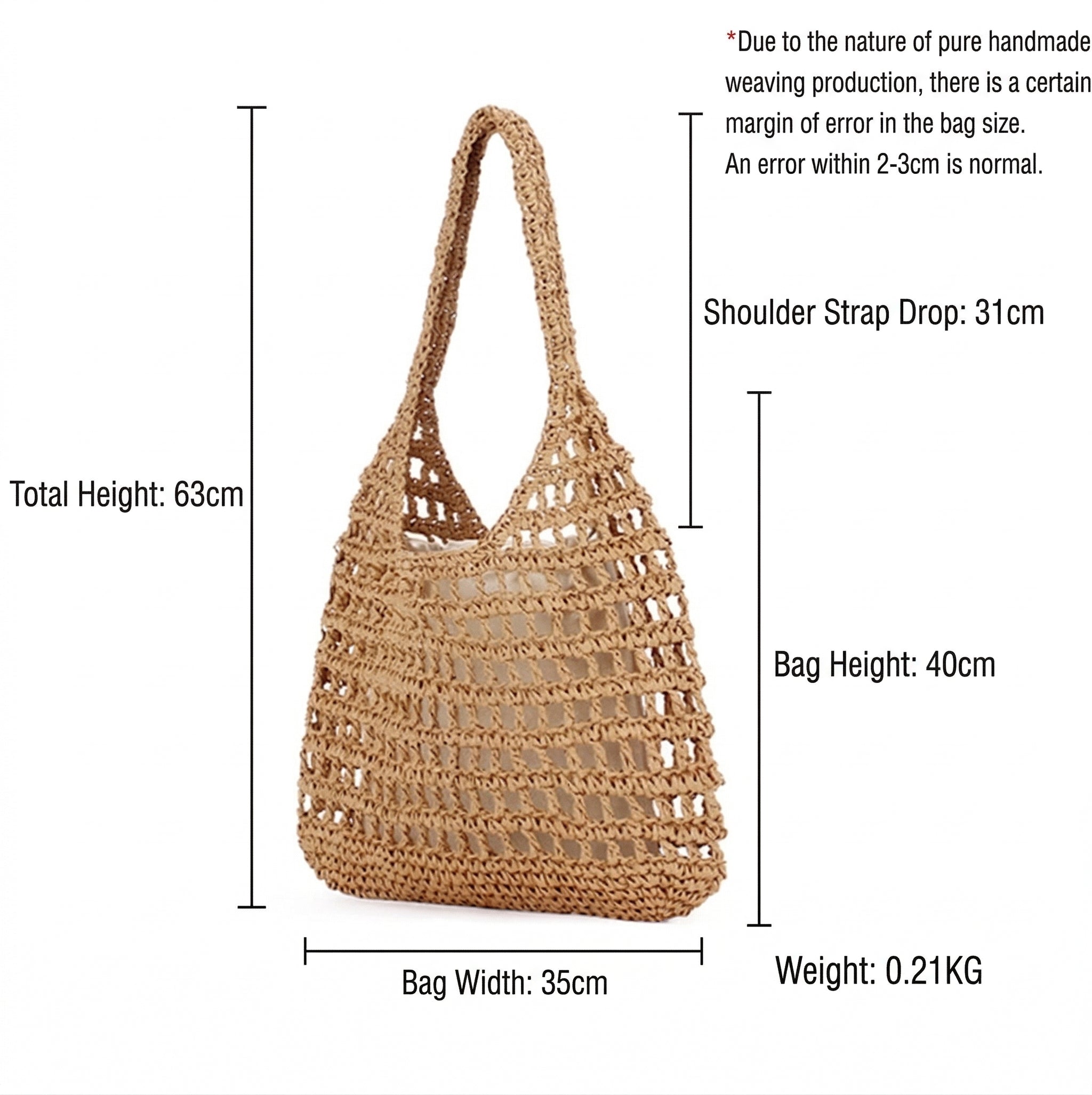 Women Hollow Woven Large Capacity Casual Beach Vacation Bag