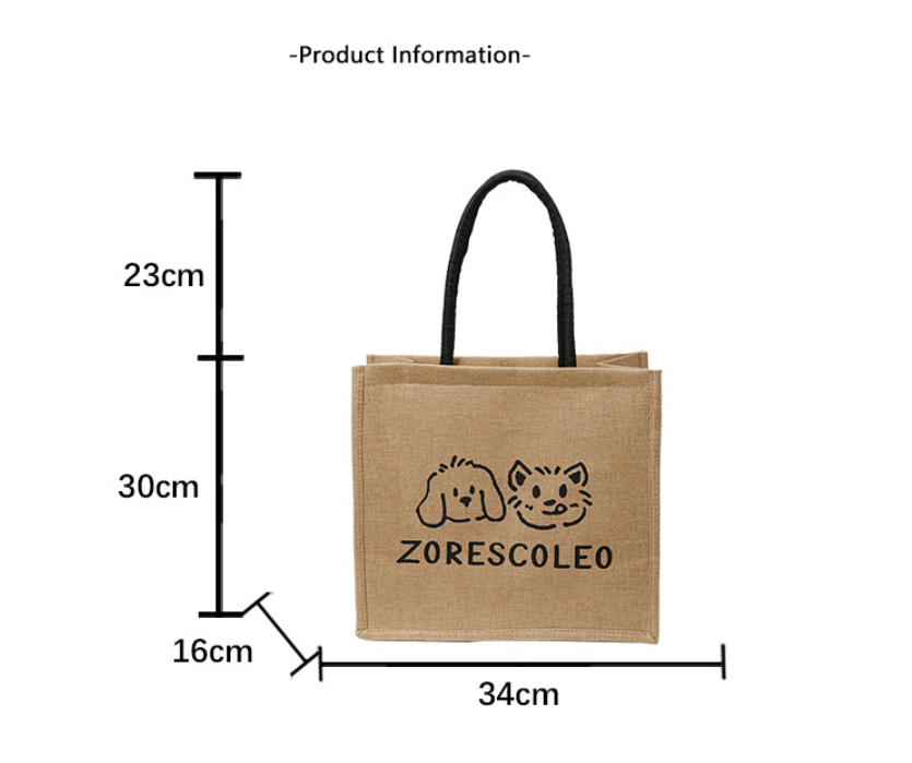 Large Capacity Linen Tote Commuter Bag