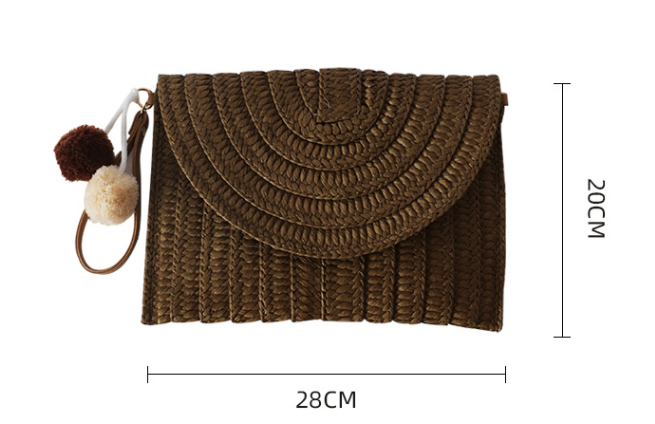 Ball Clutch Straw Woven Beach Bag