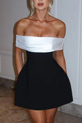 Off-Shoulder Flare Cocktail Dress