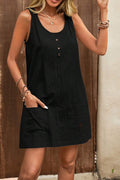 Button Front Sundress with Pockets