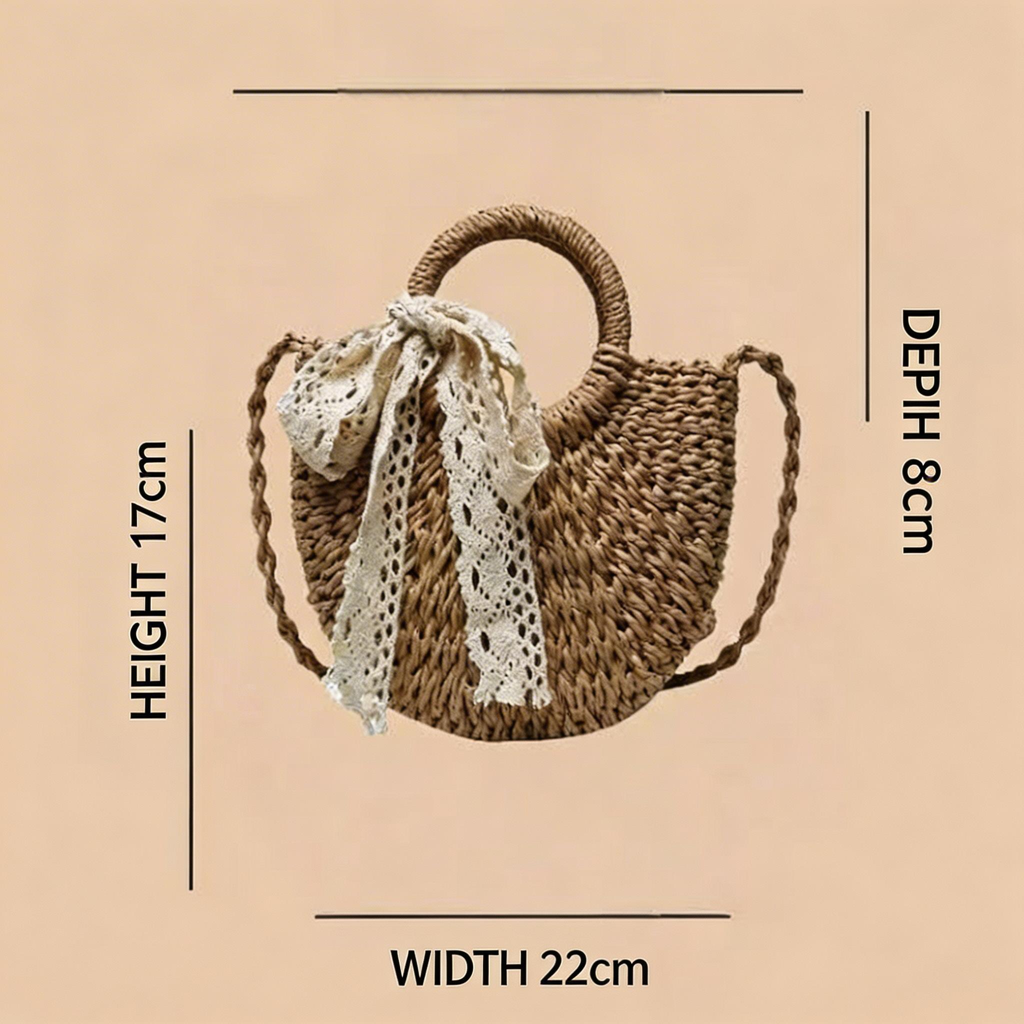 Handmade Straw Woven Crossbody Phone Bag