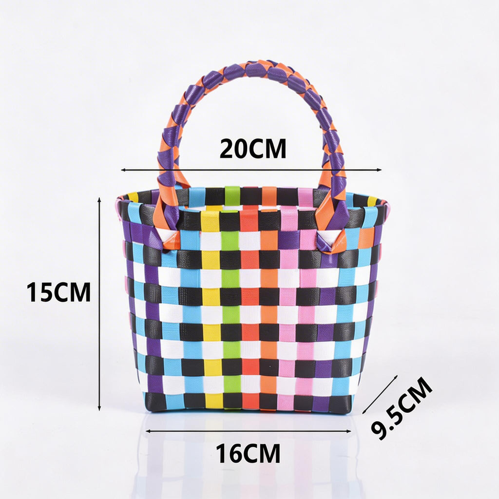 Plastic Woven Small Square Handbag Souvenir Bag