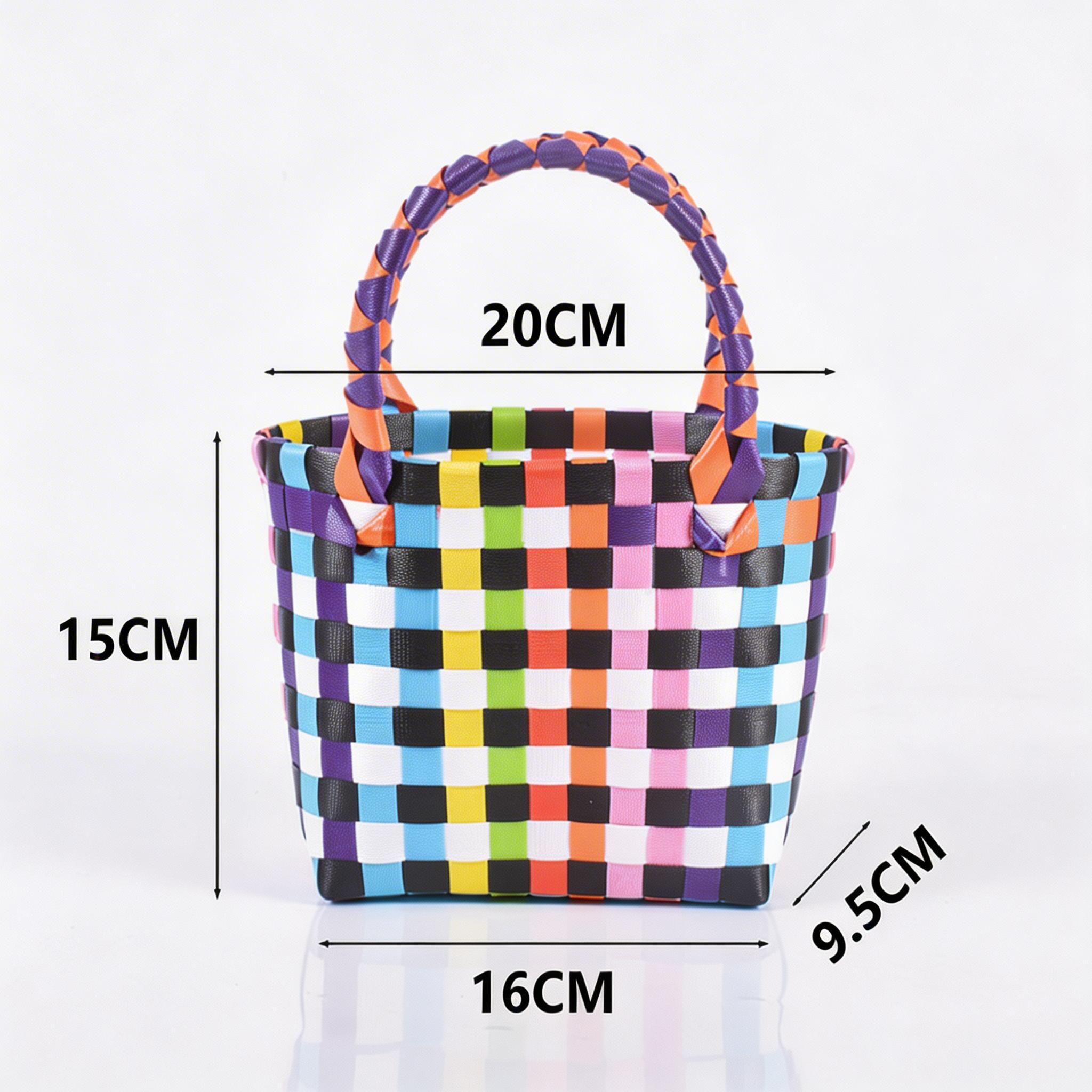 Plastic Woven Small Square Handbag Souvenir Bag