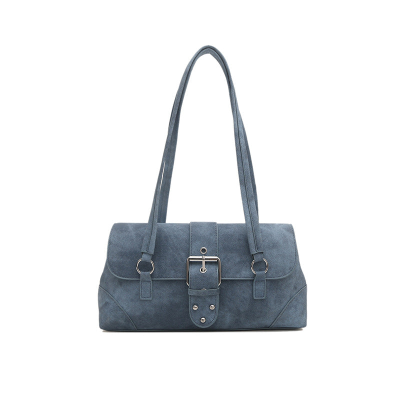 Buckle Strap Structured Large Capacity PU Tote Bag