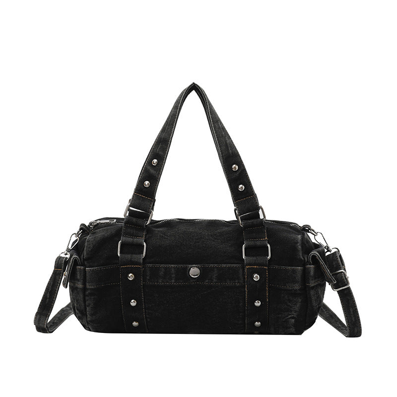Women 2026 Punk Denim Bag, Large Capacity Crossbody Tote