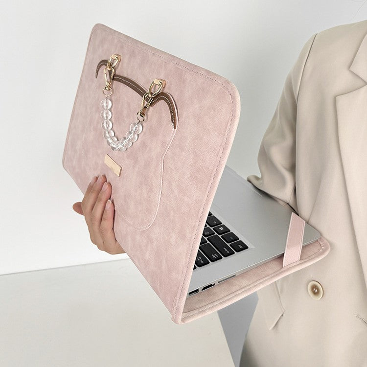 Cute Bear Laptop Sleeve with Acrylic Bead Handle