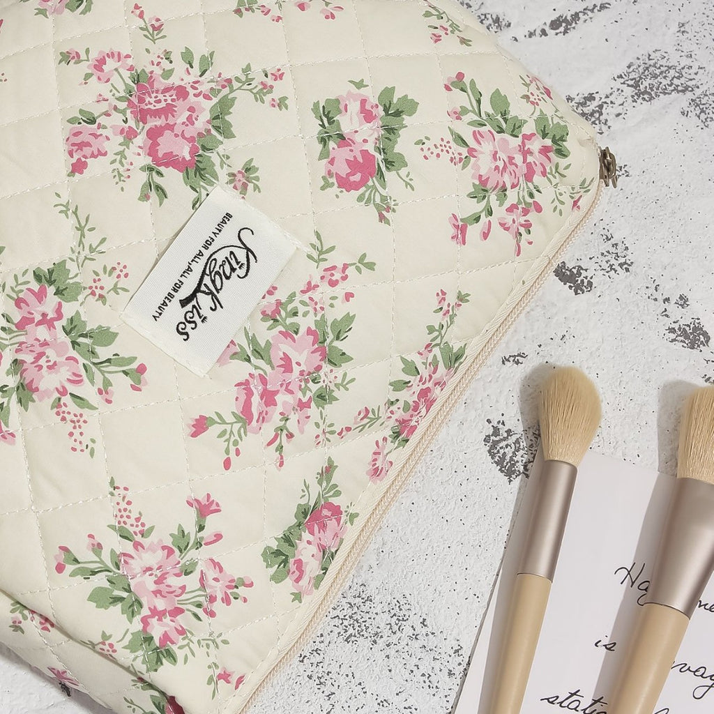 Fresh Floral Cotton Cosmetic Bag