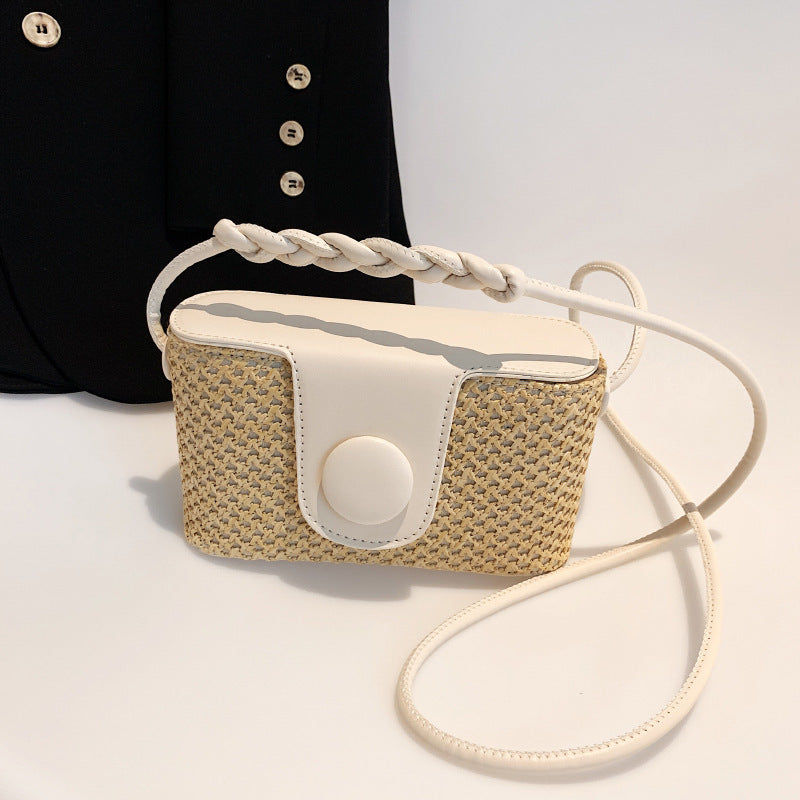 Straw Woven Single Shoulder Crossbody Beach Bag