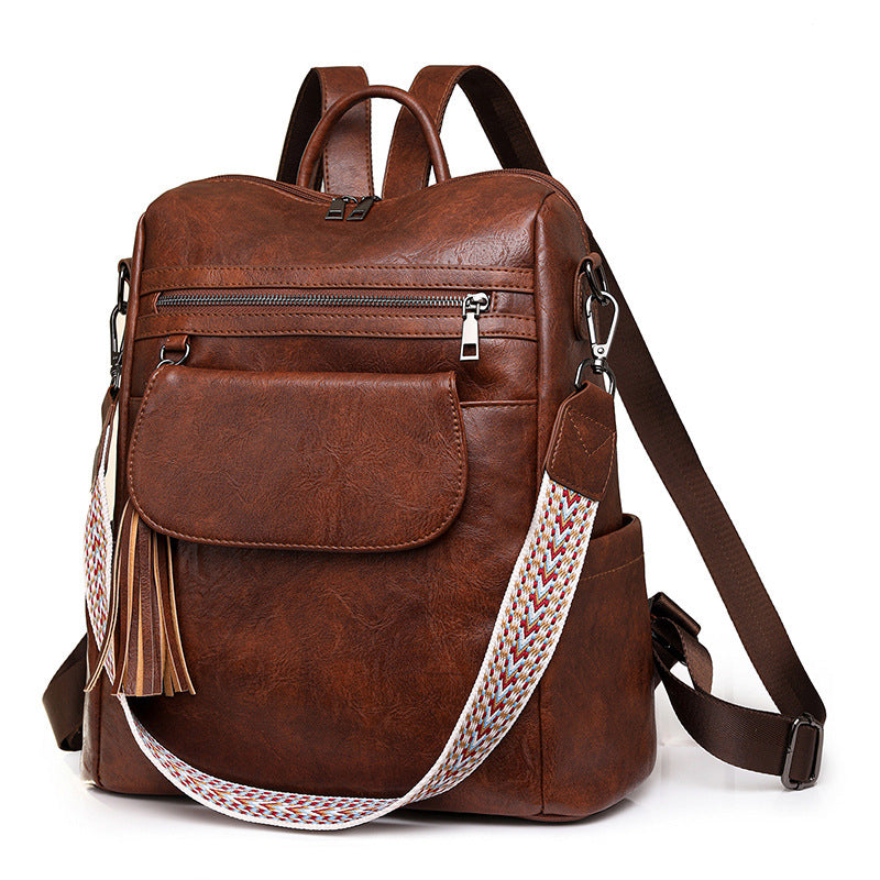 Women Retro Large Capacity Backpack, 2-Way Shoulder Crossbody Bag