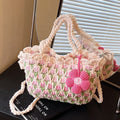 Fresh Tulip Phone 2026 New Yarn Crochet Soft Sunflower Crossbody Bag