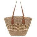Large Capacity Flat Woven Straw Beach Basket