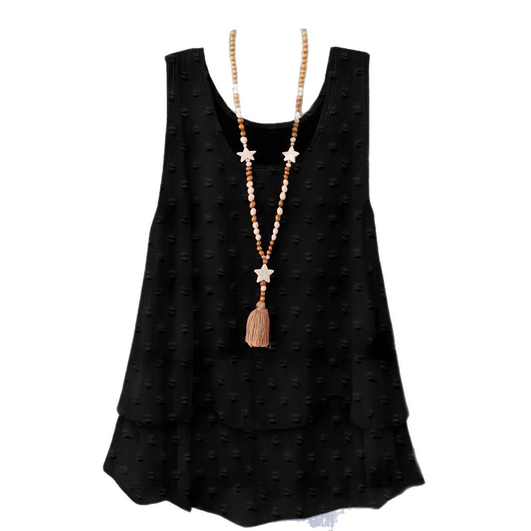 Women Solid Color Casual Vest