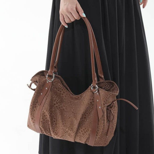 Retro Inspired Shoulder Bag with Elevated Texture