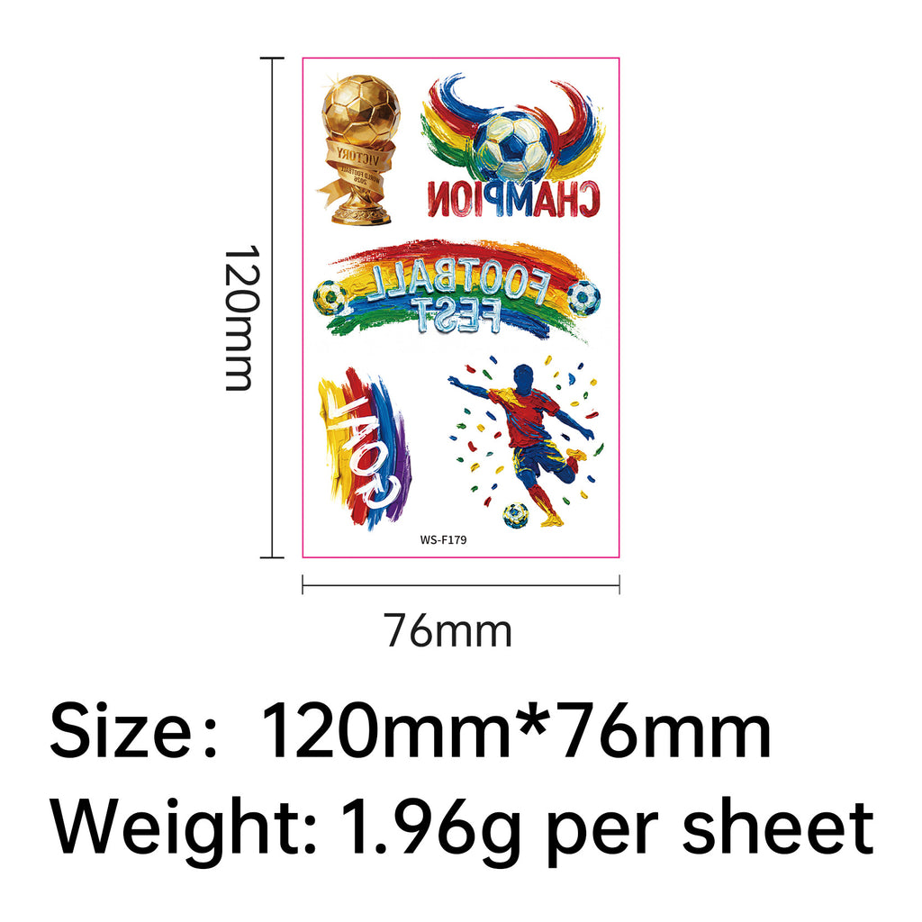 Football World Cup Tattoo Face Stickers