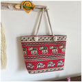 High-End Ethnic Canvas Hemp Rope Armpit Tote