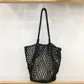 Women Simple Cotton Woven Large Mesh Shoulder Handmade Beach Bag