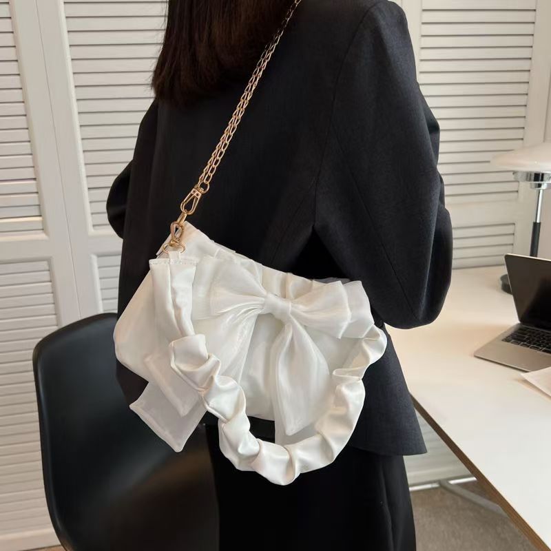 Hobo Purse Chain Strap Ruched Shoulder Handbag for Everyday
