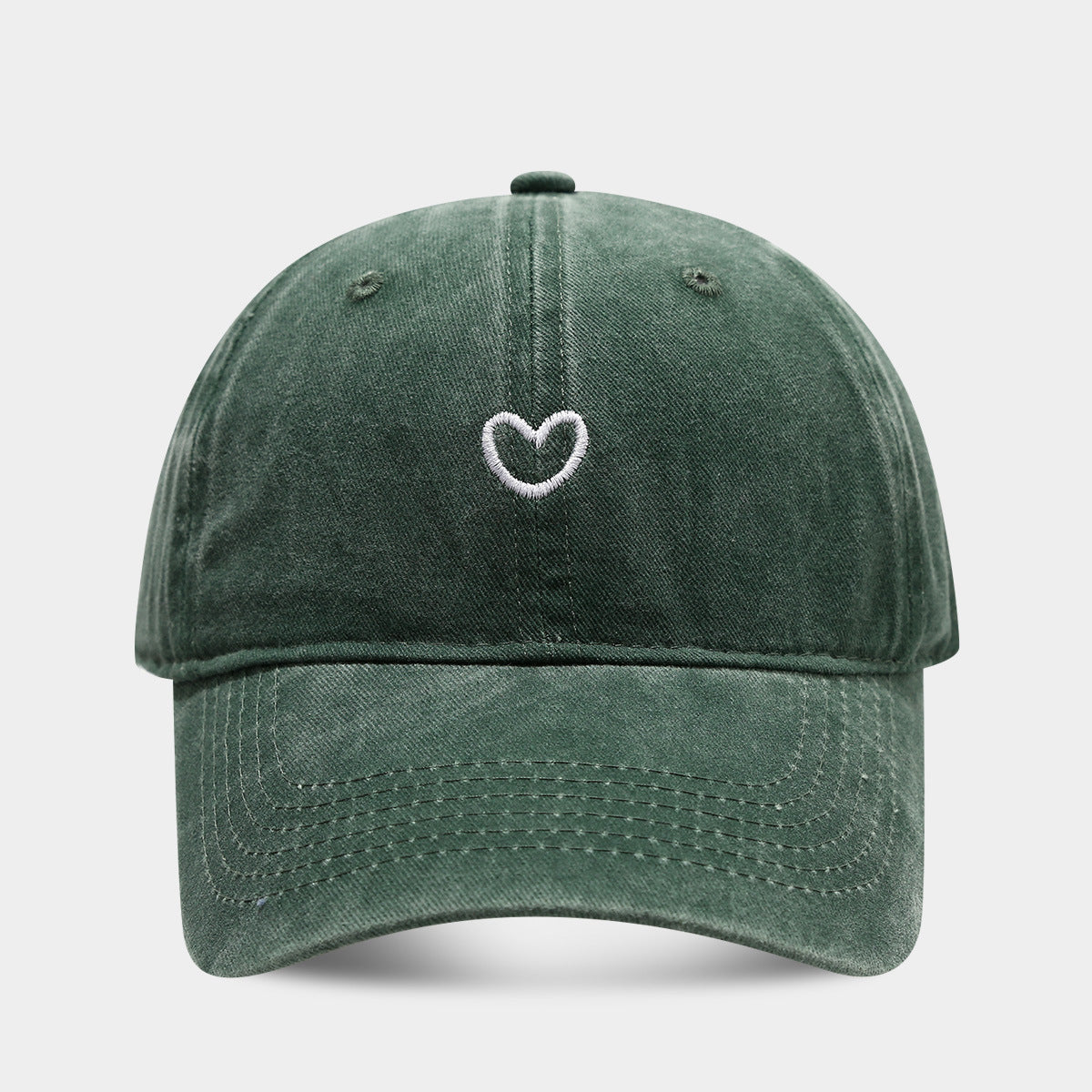 Literary Retro Embroidered Love Soft Peaked Cap