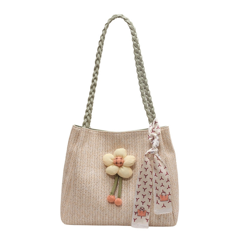 Women Unique Woven Straw New Large Beach Shoulder Crossbody Tote Bag