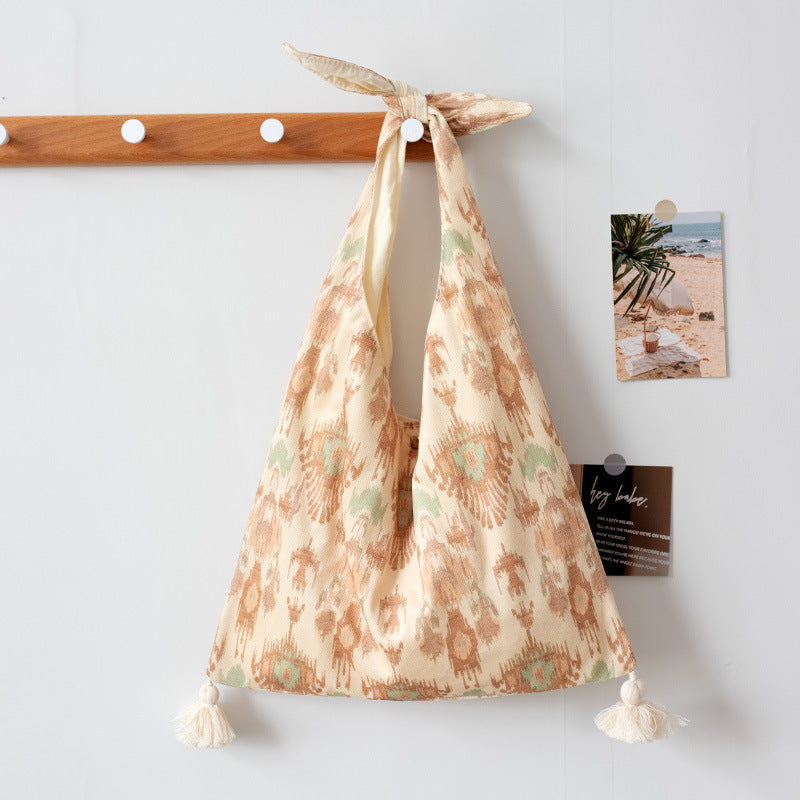 Original Ethnic Pattern Tie Strap Large Casual Shoulder Bag