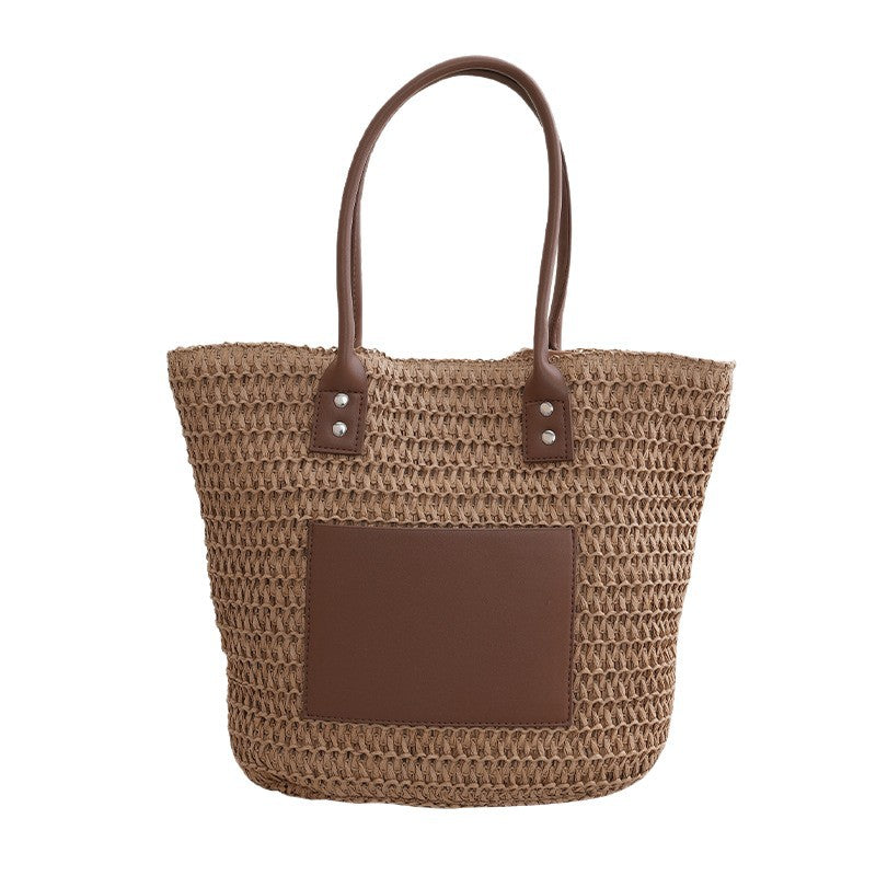 Handmade Straw Large Capacity Woven Beach Tote Bag