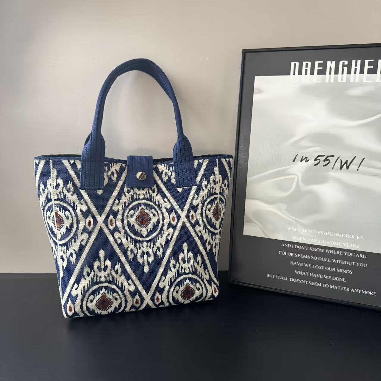 Ethnic Drawstring Bucket Shoulder Bag
