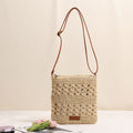 Hollow Crossbody Straw Vertical Woven Beach Bag