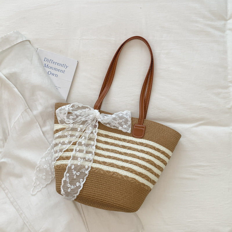Women Straw Large New Unique Beach Woven Commute Tote Bag