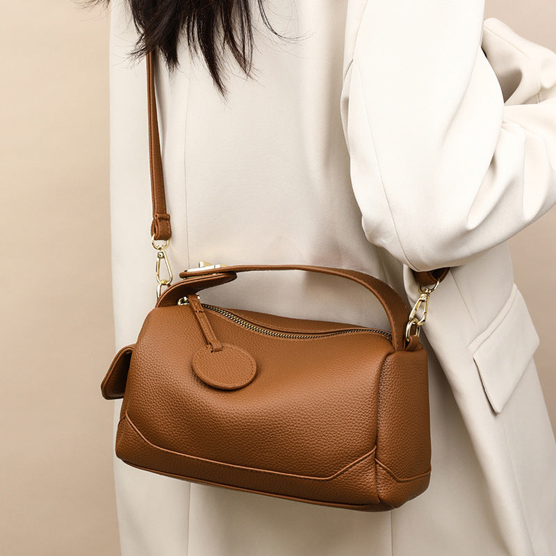 Soft PU Leather Top Handle Crossbody Bag