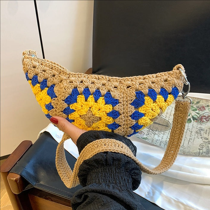 Crochet Sunflower Crossbody Bag
