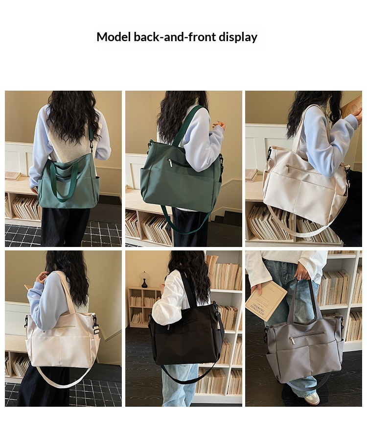 Lightweight Multi-Pocket Convertible Shoulder Tote Bag
