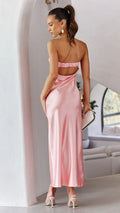 Satin Hollow Backless Tube Top Dress