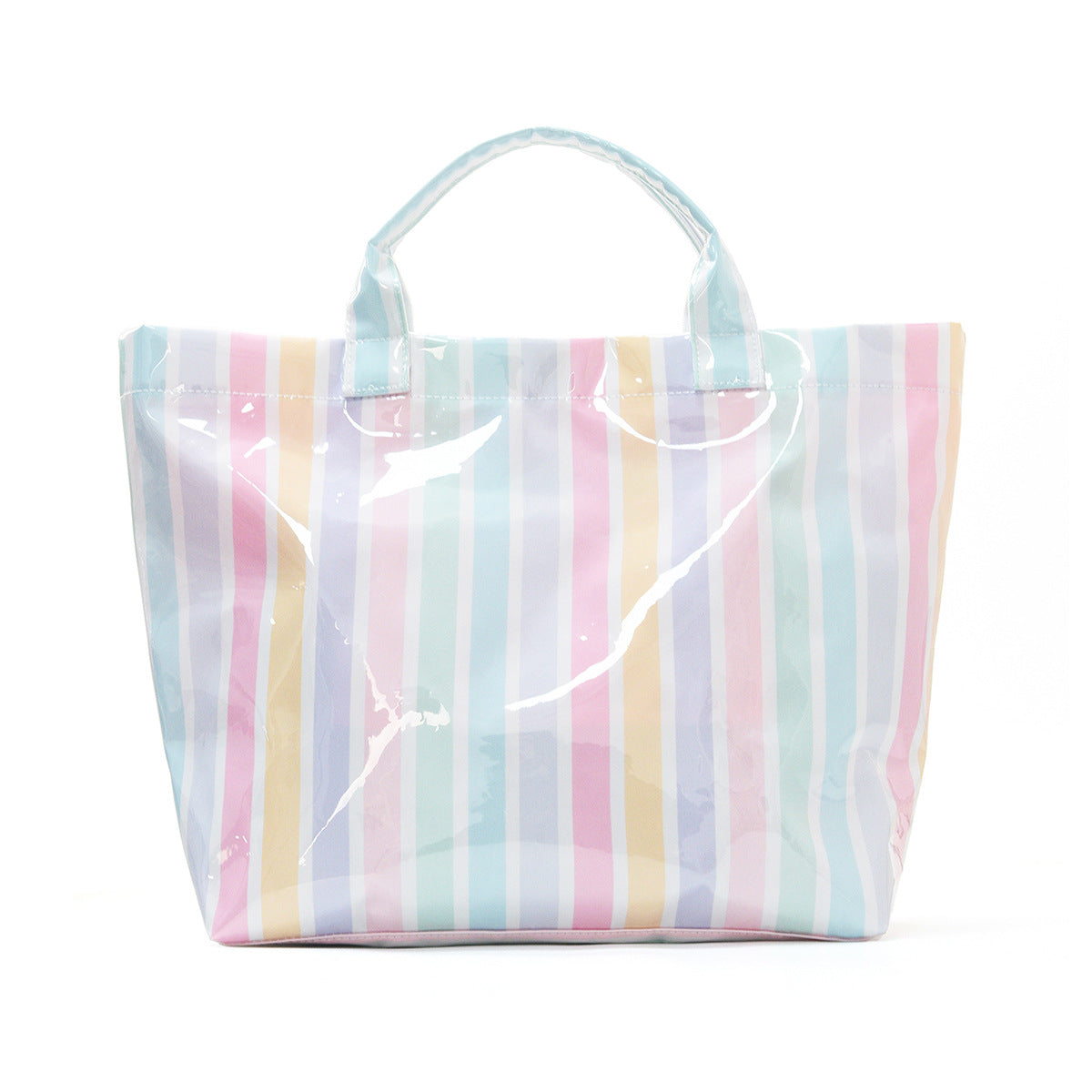 Striped Lightweight Large Capacity Travel Shoulder Tote Bag