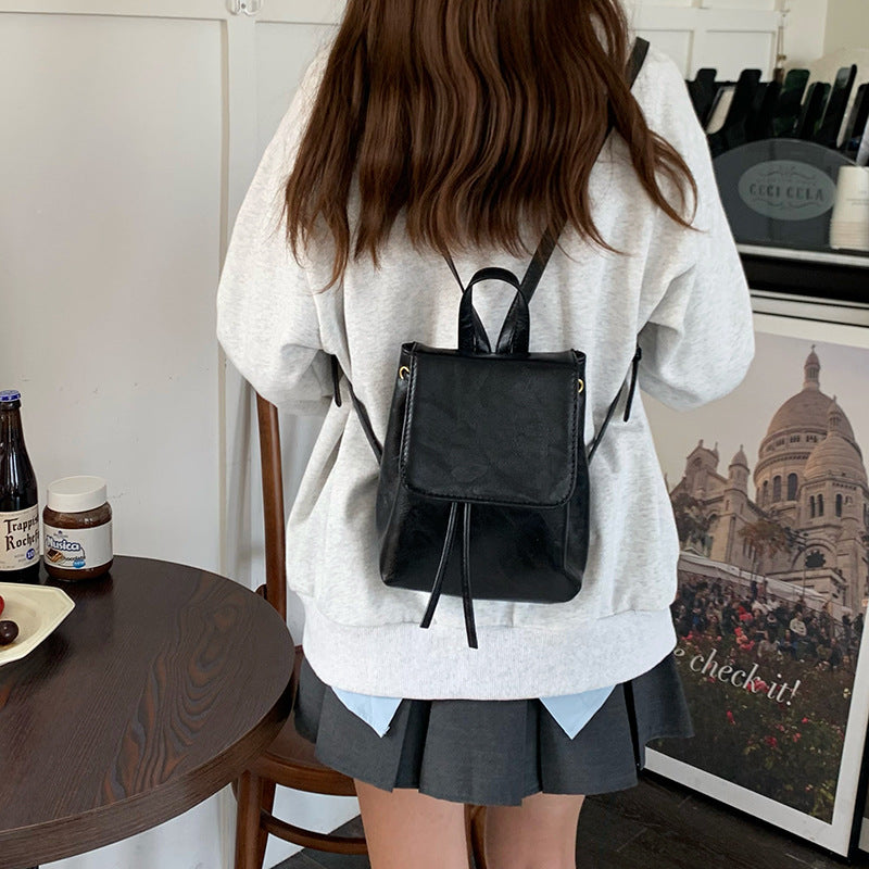Retro Brown Backpack Simple Versatile Shoulder Bag