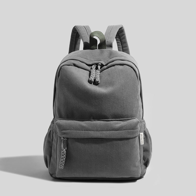 Corduroy Backpack For Women 2026 New Commuter College Student Backpack Casual Versatile Large Capacity Travel Backpack For Men
