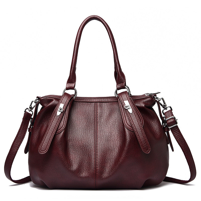Premium Faux Leather Tote with Elegant Metal Detail