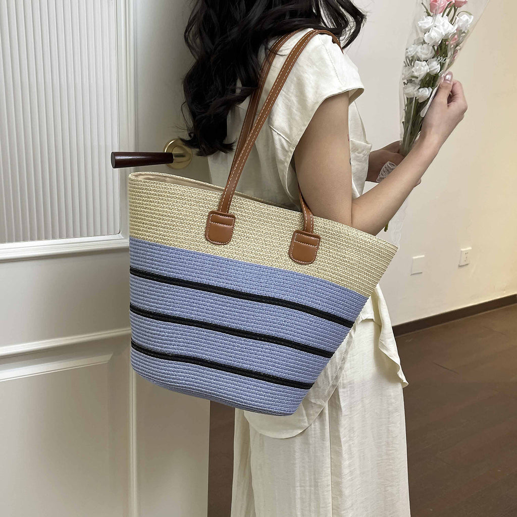 Women Straw 2026 Spring Woven Handbag Rattan Crossbody Large Tote Bag