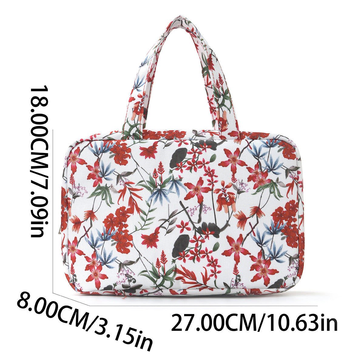 Dry-Wet Separation Floral Toiletry Bag