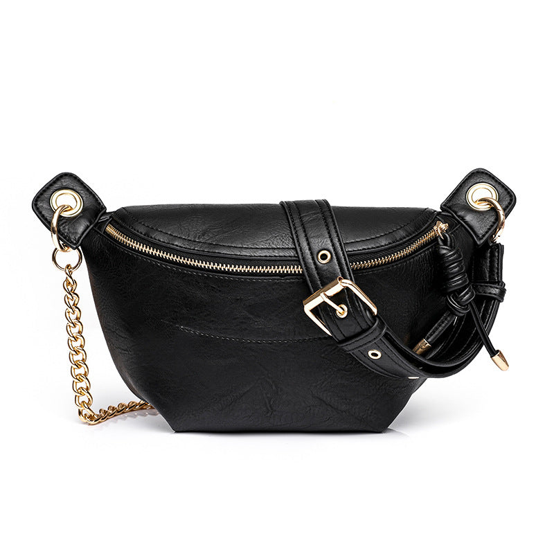 Women Vintage New PU Chest Chain Waist Fashion Bag