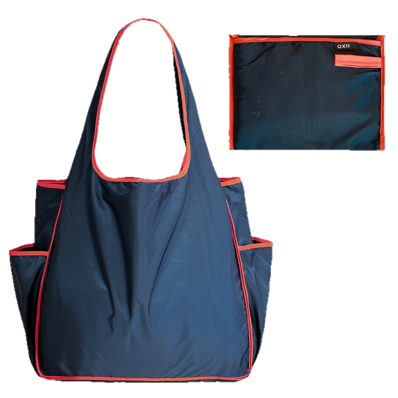 Color Block Large Capacity Folding Waterproof Shopping Bag