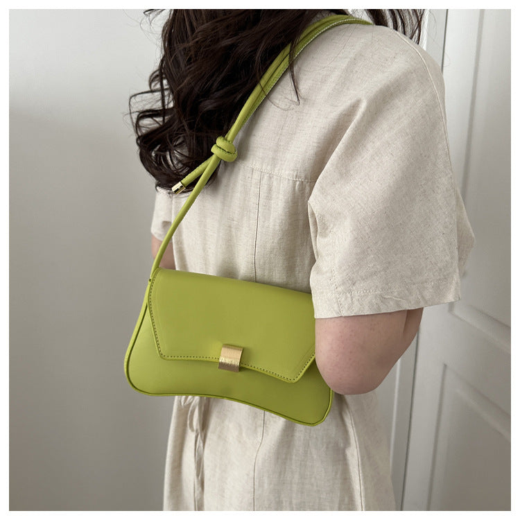 Minimalist Flap Adjustable Knotted Strap Shoulder Bag