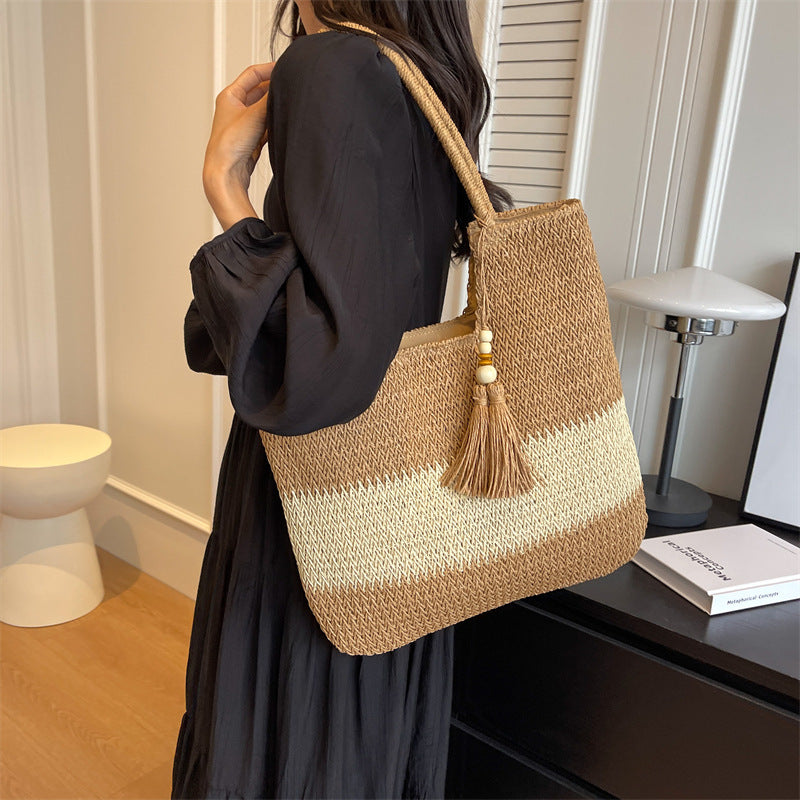 Women Minimalist Large Tote New Shoulder Casual Beach Bag