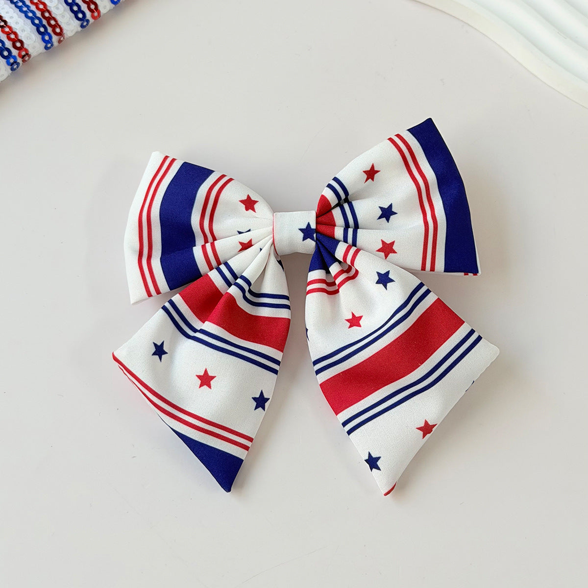 Independence Day Star Stripe Bow Streamer Hair Clip