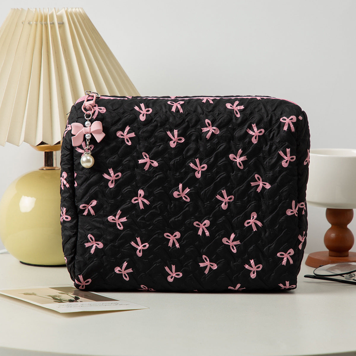 Bow-Knot Hand-Held Large Capacity Cosmetic Travel Toiletry Bag