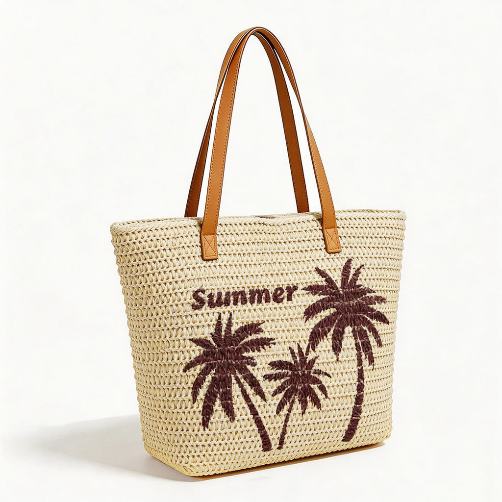 High End Straw Knitted Tote Bag